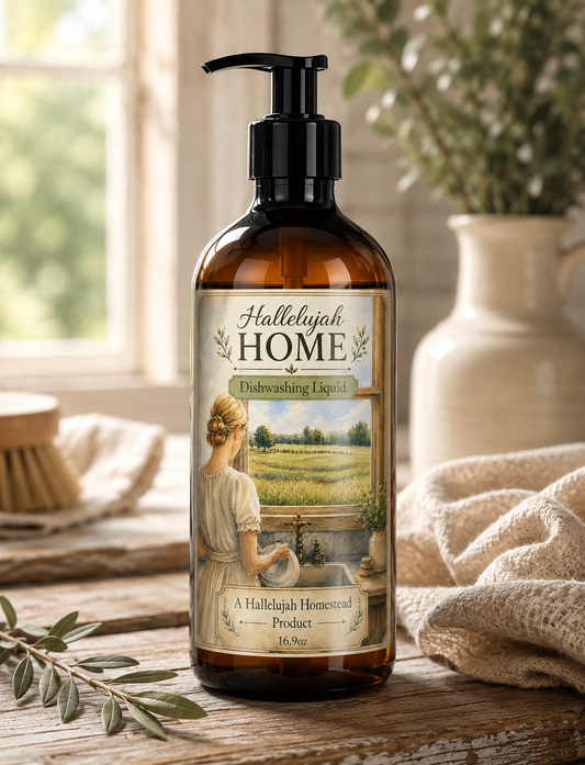 16oz Dishwashing Liquid in glass Amber bottle (Unscented)